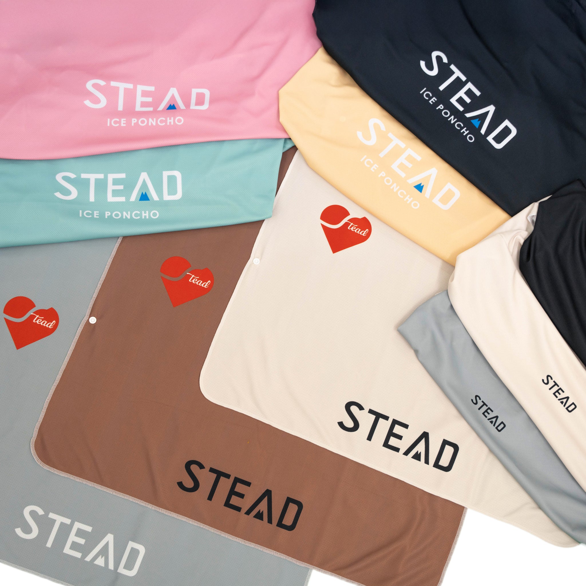 冷感アイスポンチョ（グレー/ハートロゴ） – STEAD