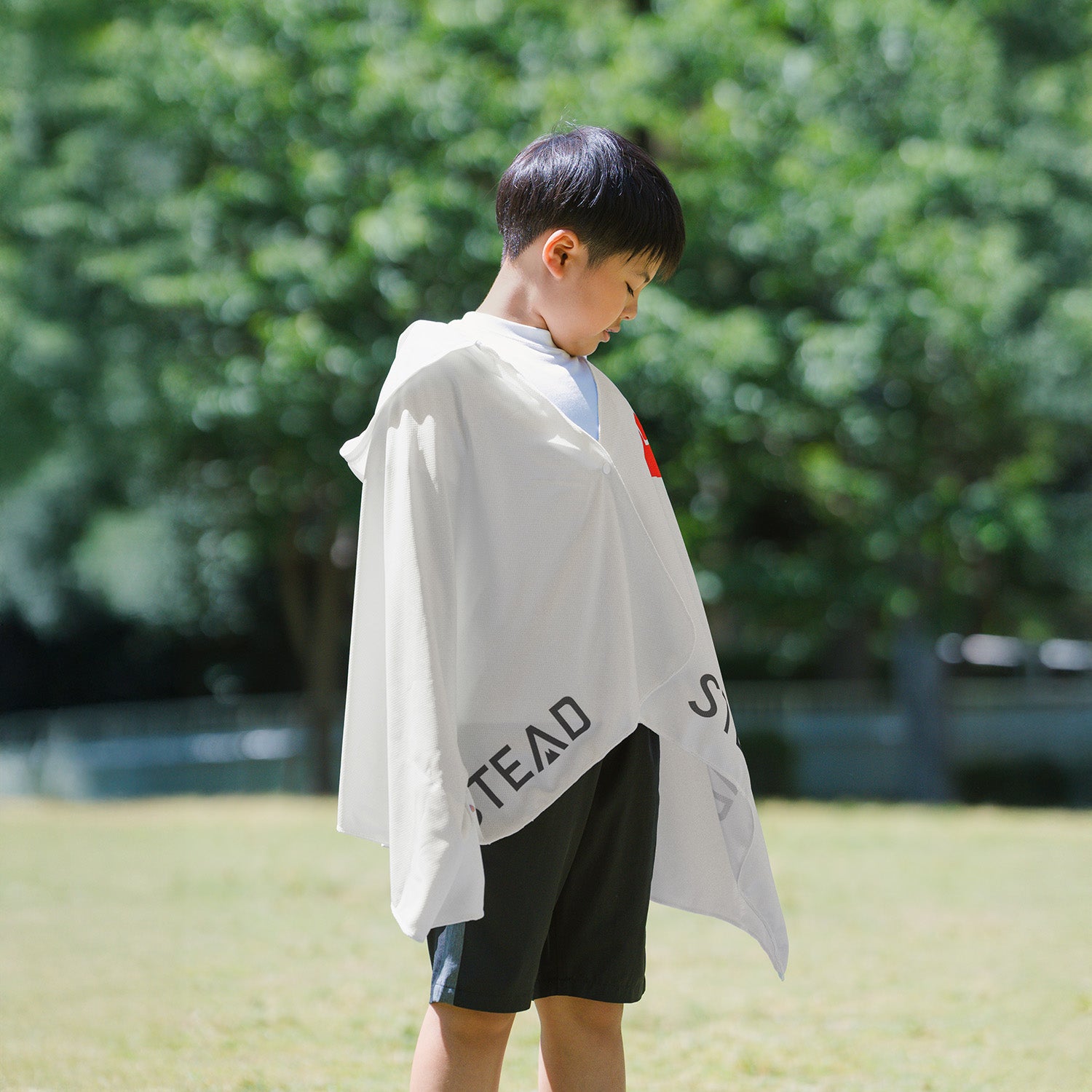 冷感アイスポンチョ（アイボリー/ハートロゴ） – STEAD