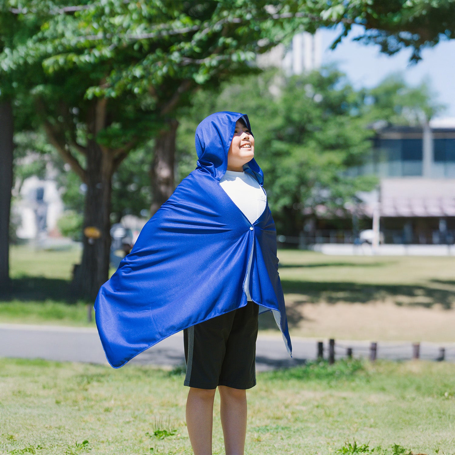 2枚まとめ　STEAD 冷感アイスポンチョ ネイビー 冷感アイスポンチョ（ネイビー/ブルーロゴA） – STEAD